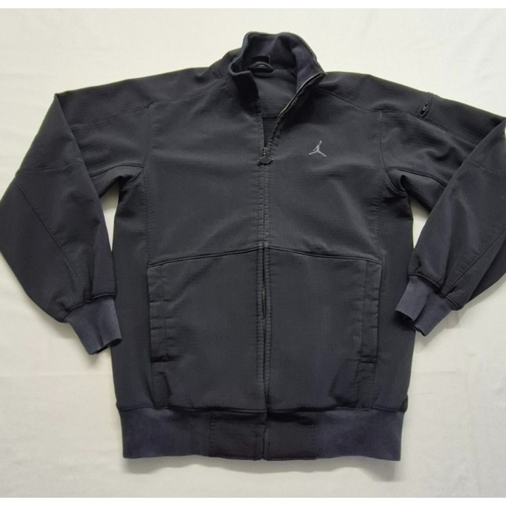 Nike Air Jordan Men's Long Sleeves Activewear Full Zip Black Jacket Sz M Y2K